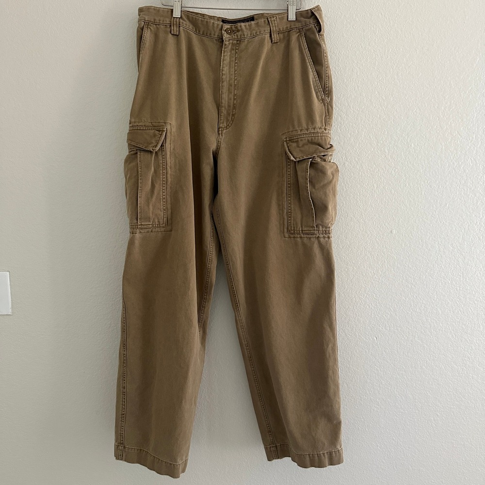 Vtg Abercrombie & Fitch Cargo Pants Mens 34R (32x30) Y2K Cotton Utility Baggy